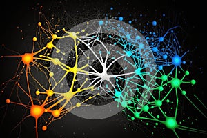 neural network simulation, showing the complex interactions and calculations that go into making a neural network work