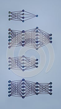 Neural Network Structure: 3D Model of Neurons and Connections, 3D rendering