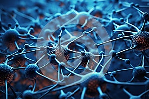 Neural Network Synaptic Connections Close-Up. Generative AI