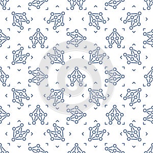 Neural Network vector Future Technology outline seamless pattern