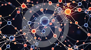 Neural Network Visualization Interconnected Neurons Transmitting Signals in a Complex System Illustrating Communication and Data