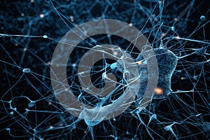 Neural networks abstract concept visualization, AI generative image