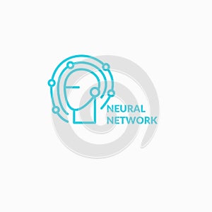 Neural networks, conceptual sign and logo. The analytical system.