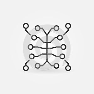 Neural Networks in Human Brain concept outline simple icon