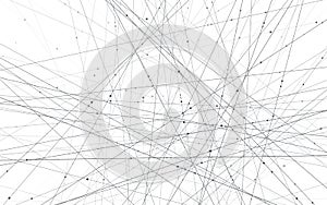 Neural Networks. Science background. Artificial intelligence and deep learning concept. Lines and Nodes connected into cells
