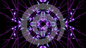 Neural pattern with bright pulses. Design. Bright mandala-style pattern and neural connections pulsate. Pulsating neural