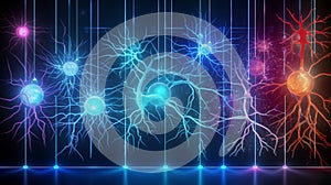 Neural patterns network abstract background