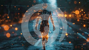 A neural person visualizes biohacking. Modern biohacking