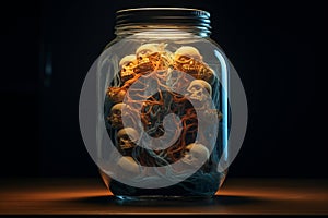 Neural Preservation - Brain with Nervous System in Glass Jar
