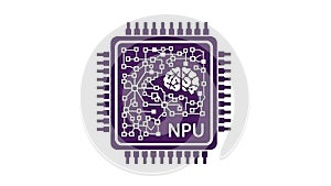 Neural Processing Unit (NPU) Microchip Illustration