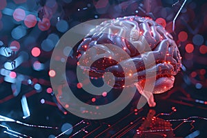 Neuralink connects human brains to technology using robotics and artificial intelligence. Concept
