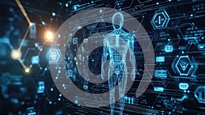 neurlnetworks high tech abstract visualization of a medical ai system