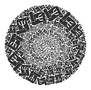 Neuro-Linguistic Programming Icon Round Bubble Collage