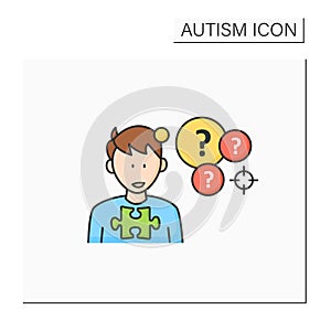 Neurodevelopmental disorder color icon photo