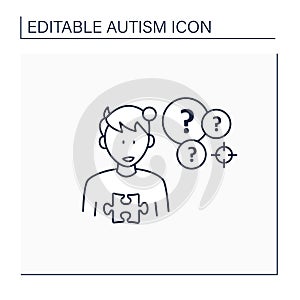 Neurodevelopmental disorder line icon photo