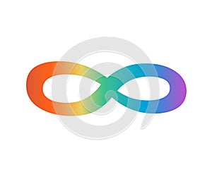 Neurodiversity colorful sign. Infinity symbol isolated on white background