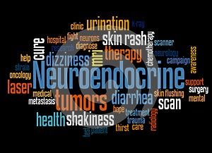 Neuroendocrine tumors word cloud concept 2