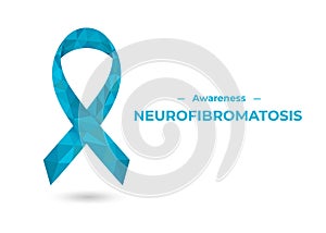 Neurofibromatosis blue low poly ribbon for web photo