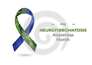 Neurofibromatosis green and blue ribbon for web photo