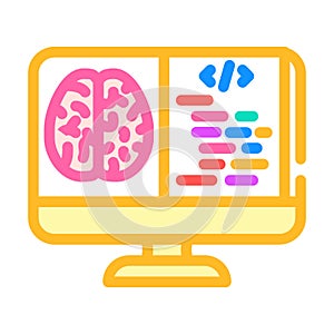neuroinformatics neuroscience neurology color icon vector illustration