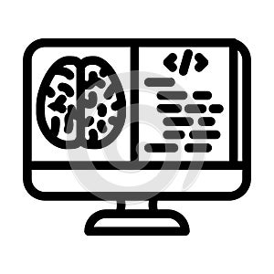 neuroinformatics neuroscience neurology line icon vector illustration photo