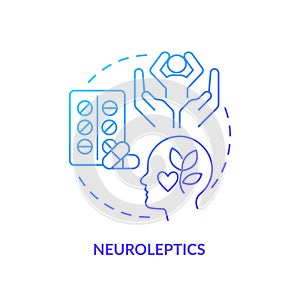 Neuroleptics medication blue gradient concept icon