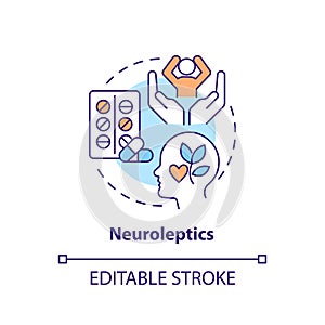 Neuroleptics medication multi color concept icon
