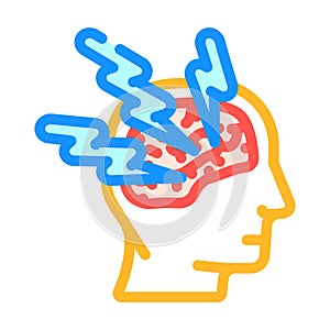 neurological disorders neuroscience neurology color icon vector illustration