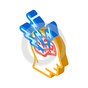 neurological disorders neuroscience neurology isometric icon vector illustration