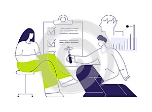 Neurological exam abstract concept vector illustration.