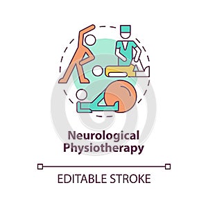 Neurological physiotherapy concept icon