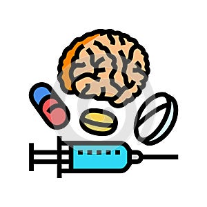 neurological treatment neuroscience neurology color icon vector illustration