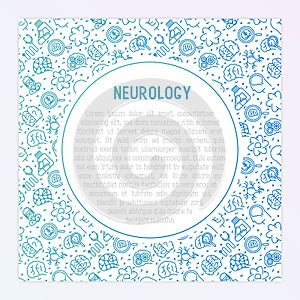 Neurology concept with thin line icons