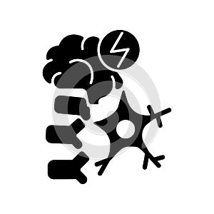 Neuromuscular black glyph icon