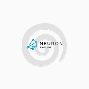 Neuron Logo Icon Design Template. Brain, Connect, Data, Modern Vector Illustration