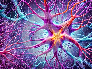 Neuron cell, 3d illustration, computer generated