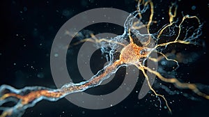 Neuron cell transmitting electrical impulses in nervous system