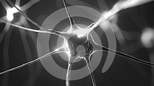 Neuron cell transmitting electrical impulses in nervous system