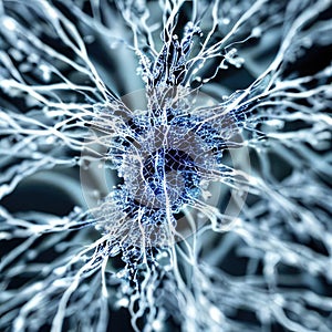Neuron cell network model. Generative AI