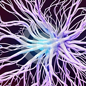 Neuron cell network model. Generative AI