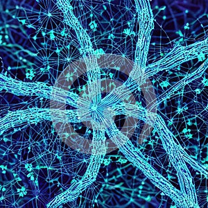 Neuron cell network model. Generative AI
