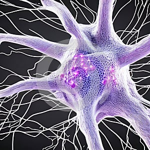 Neuron cell network model. Generative AI
