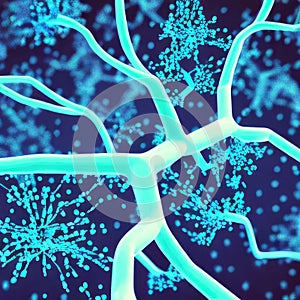 Neuron cell network model. Generative AI