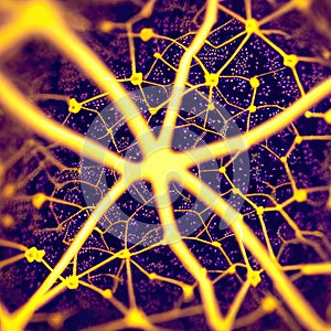 Neuron cell network model. Generative AI