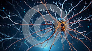 Neuron cell with neurons and nervous system