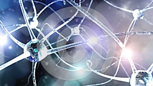 Neuron close-up, the work of the brain