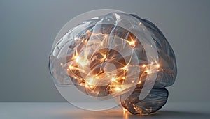 Neuron Degeneration in 3D Brain Affected by Parkinson\'s Disease photo
