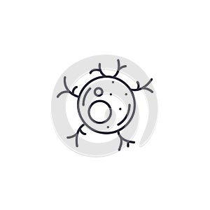 Neuron linear icon concept. Neuron line vector sign, symbol, illustration.