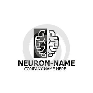Neuron logo, brain logo - flat Vector illustration