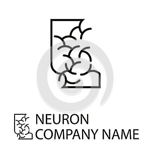 Neuron logo, brain logo - vector illustration.